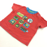 'Little Croc' Animals Red & Blue T-Shirt - Boys 3-6 Months