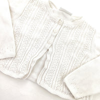 White Knitted Cardigan - Girls 6-9 Months