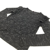 Mottled Black Long Sleeve Top - Girls 11-12 Years