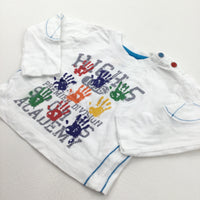 'High-5' Colourful Hands White Long Sleeve Top - Boys 3-6 Months