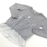 Shine' Sequins Glittery Lightweight Knitted Jumper with Faux Blouse Hem - Girls 3-4 Years