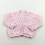 Sparkly Pink Handknitted Cardigan - Girls 9-12 Months