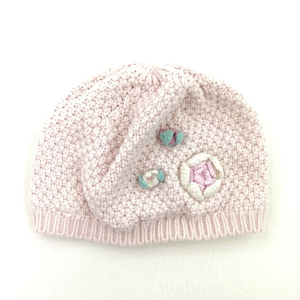 Pink Knitted Hat - Girls 6-12 Months