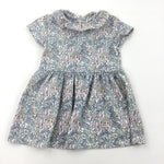 Purple, Teal & White Short Sleeve Dress - Girls 9-12 Months