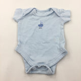 Sailing Boat Light Blue Short Sleeve Bodysuit - Boys Tiny Baby