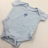 Sailing Boat Light Blue Short Sleeve Bodysuit - Boys Tiny Baby