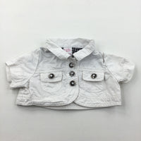 White Cotton Twill Bolero Jacket - Girls 12-18 Months