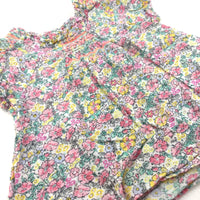 Flowery Short Sleeve Tunic - Girls 9-12 Months