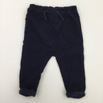 Navy Lined Cords - Boys 9-12 Months