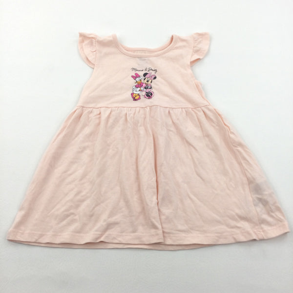 Minnie Mouse & Daisy Duck Peach Lightweight Jersey Dress - Girls 12-18 Months