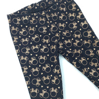 Minnie Mouse Gold & Black Leggings - Girls 0-3 Months