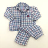 Blue, Red & White Check Pyjamas - Boys 9-12 Months