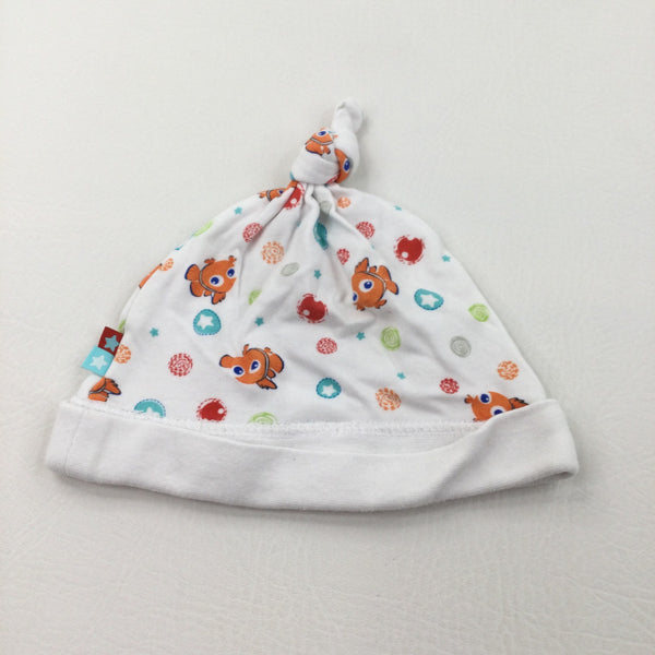 'Nemo' Colourful White Knotted Jersey Hat - Boys 6-9 Months