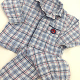 Blue, Red & White Check Pyjamas - Boys 9-12 Months