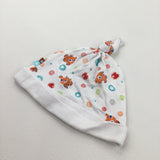 'Nemo' Colourful White Knotted Jersey Hat - Boys 6-9 Months