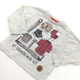 'My Lumberjack Kit' Mottled Cream Long Sleeve Top - Boys 6-9 Months