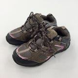 - Purple, Pink & Brown Walking Shoes - Shoe Size 1