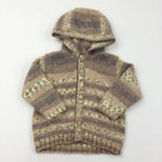 Brown & Cream Hoodie  - Boys 12-18 Months