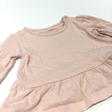 Pale Pink Tunic Top with Frilly Hem - Girls Newborn - Up To 1 Month