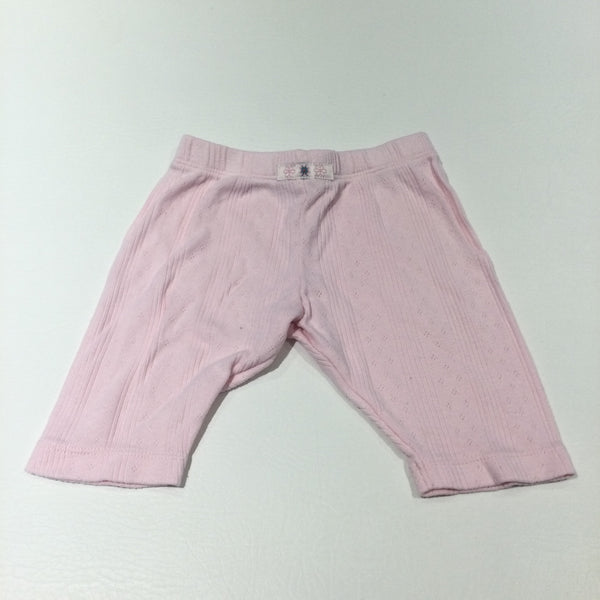 Pink Patterned & Ribbed Lightweight Jersey Trousers - Girls Newborn