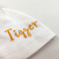'Tigger' Embroidered White Knotted Jersey Hat - Boys/Girls 6-9 Months