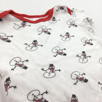 Snowman White & Red Bodysuit - Boys/Girls 3-6 Months - Christmas