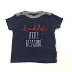 'Daddy's Little Treasure' Navy T-Shirt - Boys 6-9 Months