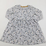 Unicorns Grey Long Sleeved Jersey Dress - Girls 3-4 Years