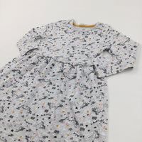 Unicorns Grey Long Sleeved Jersey Dress - Girls 3-4 Years