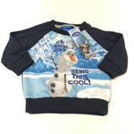 'It's Snow Joke Being This Cool' Olaf Frozen Navy Sweatshirt - Boys 3-6 Months