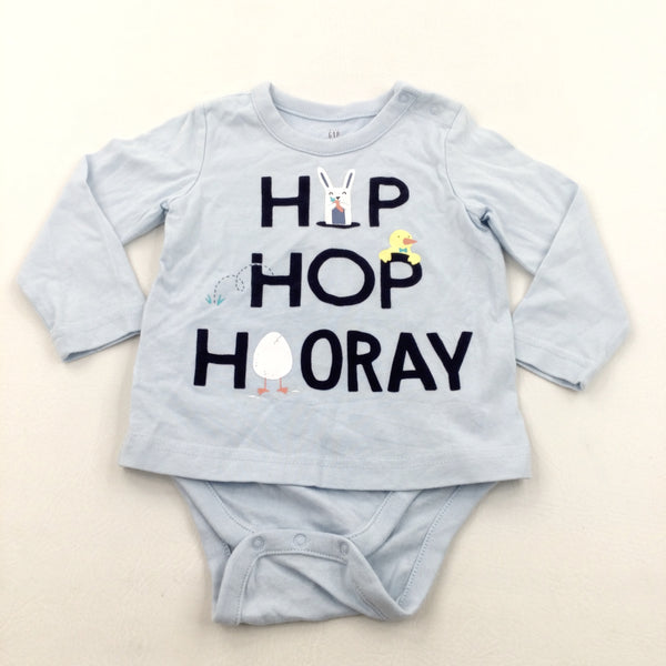 'Hip Hop Hooray' Bunny & Chick Long Sleeved Top With Attached Bodysuit - Boys/Girls 12-18 Months