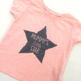 'Mummy's Little Star' Pink T-Shirt - Girls 9-12 Months