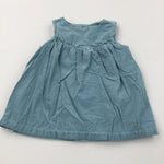 Duck Egg Blue Lightweight Corduroy Dress - Girls 0-3 Months