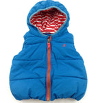 Blue & Red Padded Hooded Gilet - Boys 12-18 Months