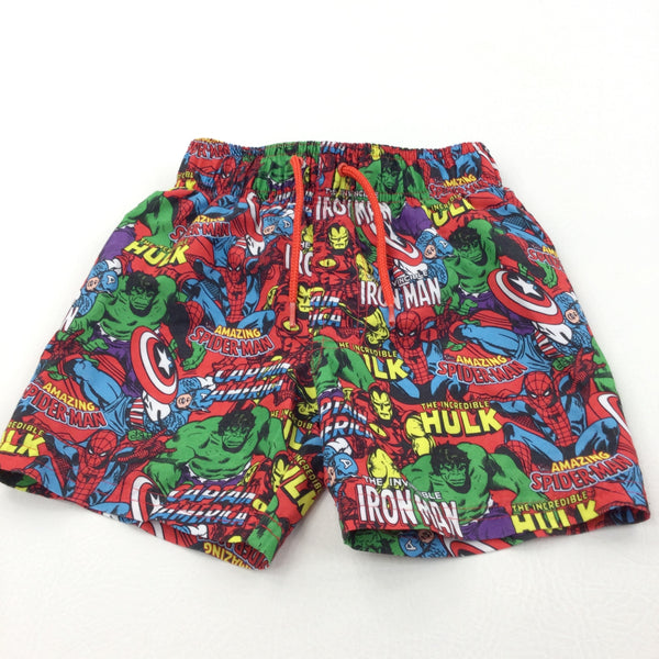 Marvel Superheroes Colourful Swimming Shorts - Boys 2-3 Years
