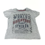 'World's Greatest Striker' Grey T-Shirt - Boys 3-6 Months