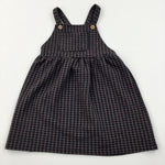 Brown & Pink Checked Dungaree Dress - Girls 3-4 Years