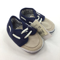Tan & Navy Deck Shoes - Boys 9-12 Months