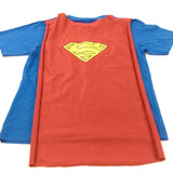 Superman Blue T-Shirt with Detachable Cape - Boys 12-13 Years