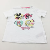 'You're My Happy Place' Disney Characters White T-Shirt - Girls 9-12 Months