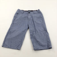 Blue Lightweight Cotton Shorts with Adjustable Waistband - Boys 11-12 Years