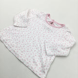 Flowers Pink & White Long Sleeve Top - Girls 0-3 Months
