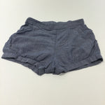 Light Blue Mottled Cotton Shorts - Girls 2-3 Years