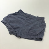 Light Blue Mottled Cotton Shorts - Girls 2-3 Years