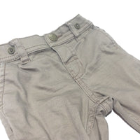 Light Brown Cotton Twill Cargo Trousers with Adjustable Waistband - Boys 4-6 Months