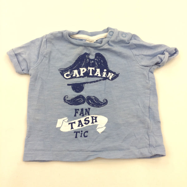 'Captain Fan Tash Tic' Blue T-Shirt - Boys 0-3 Months
