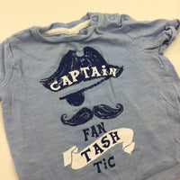 'Captain Fan Tash Tic' Blue T-Shirt - Boys 0-3 Months