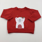 Polar Bear Red Christmas Sweatshirt - Girls 9-12 Months