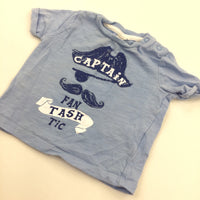 'Captain Fan Tash Tic' Blue T-Shirt - Boys 0-3 Months