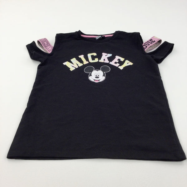 Mickey Mickey Mouse Black Jersey Short Sleeve Sweatshirt T Shirt G Katie s Kids Clothes